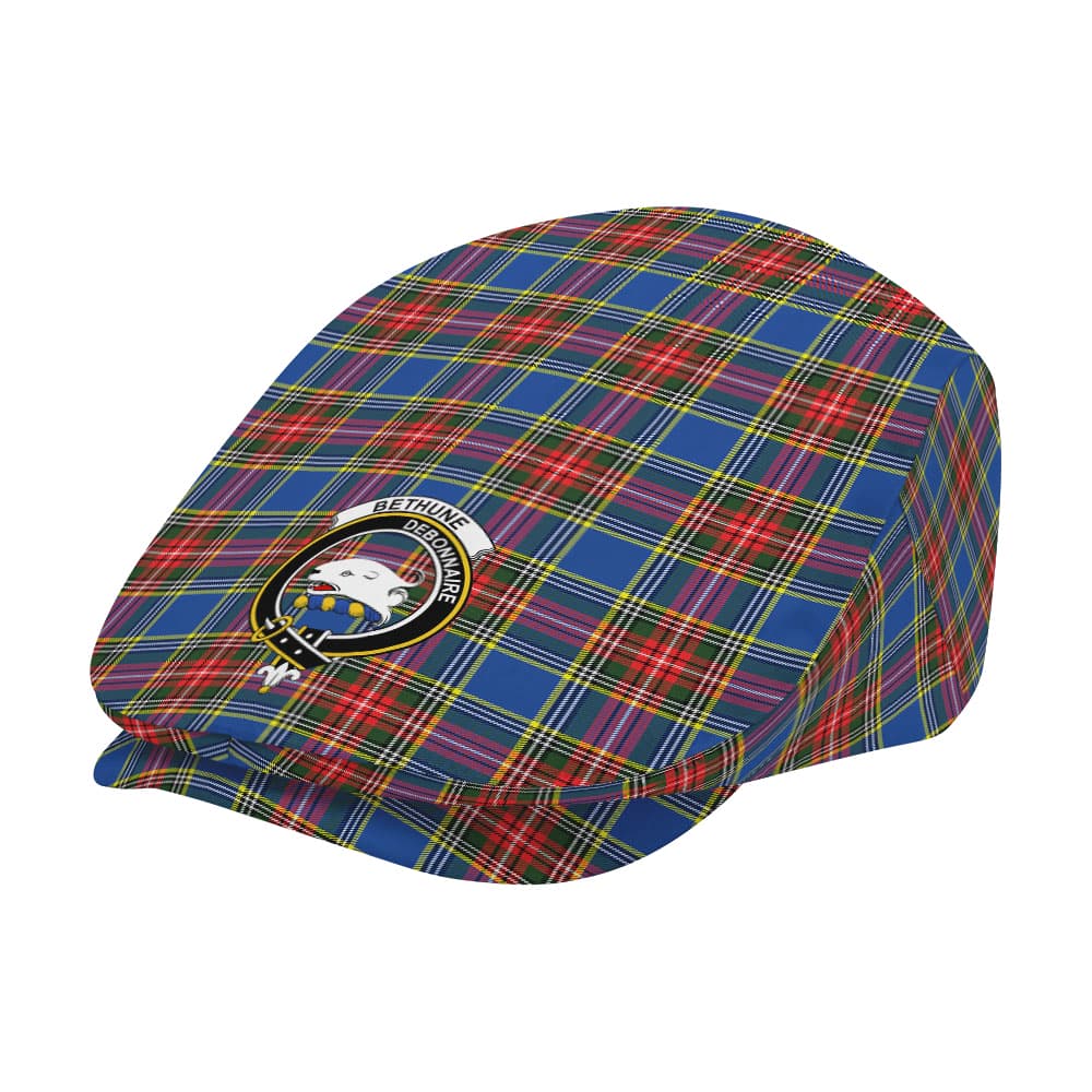 Scottish Bethune Clan Badge Tartan Flat Cap - Image 2