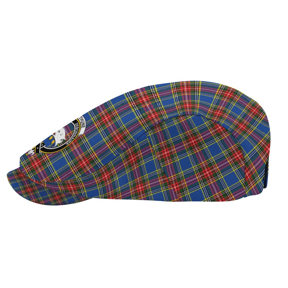 Scottish Bethune Clan Badge Tartan Flat Cap - Image 3