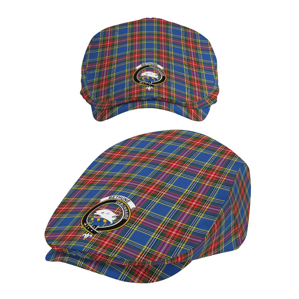 Scottish Bethune Clan Badge Tartan Flat Cap - Image 5