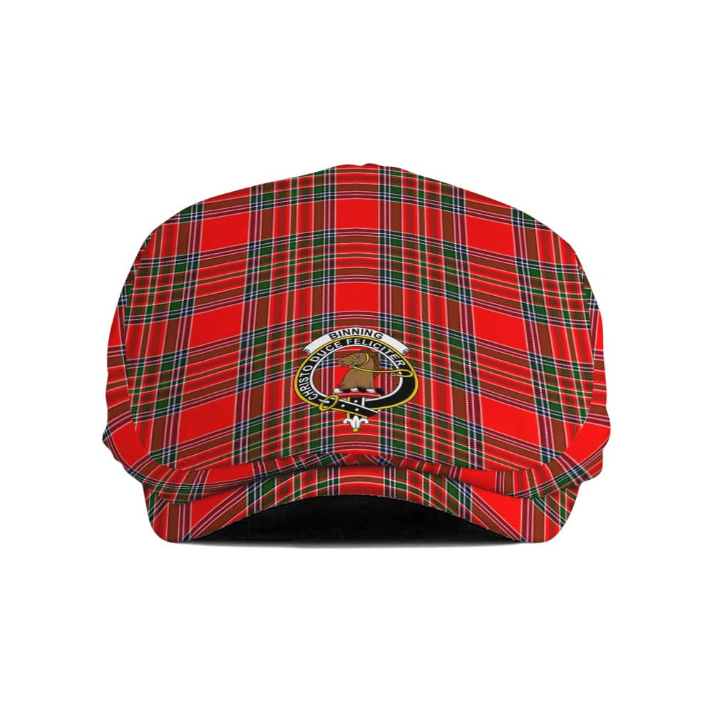 Scottish Binning of Wallifoord Clan Badge Tartan Flat Cap