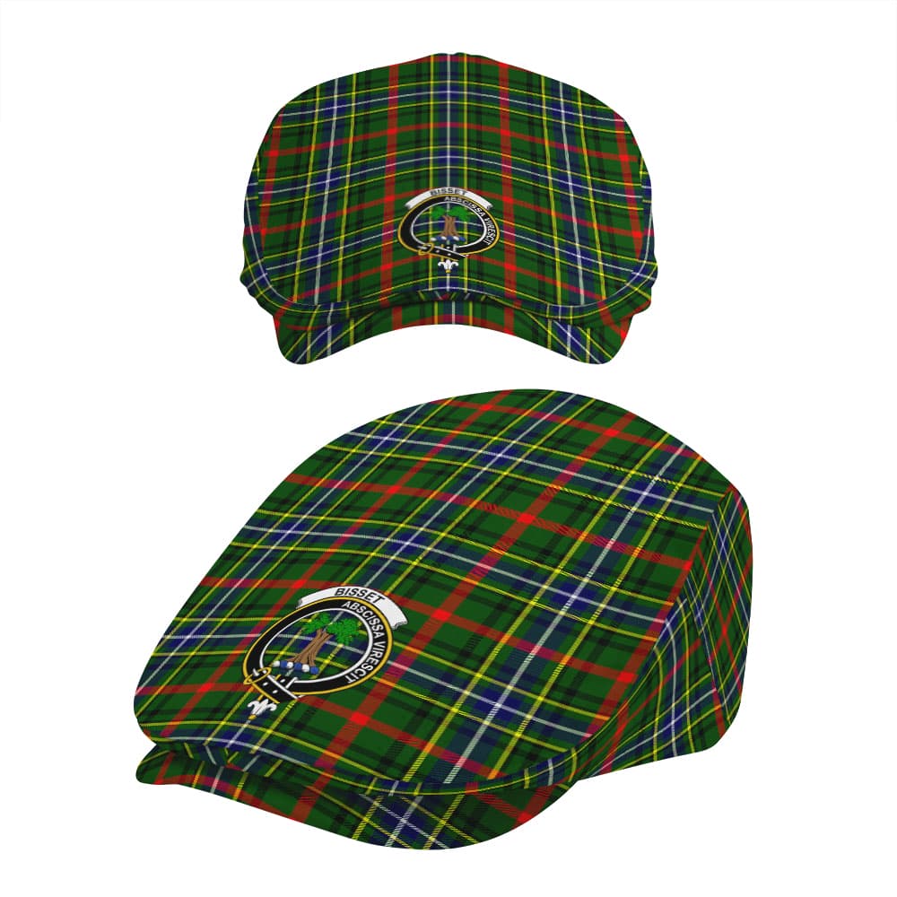Scottish Bisset Clan Badge Tartan Flat Cap - Image 5