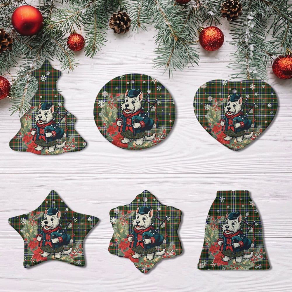 Scottish Bisset Tartan Ceramic Ornament Cute Scottish Terrier Dog