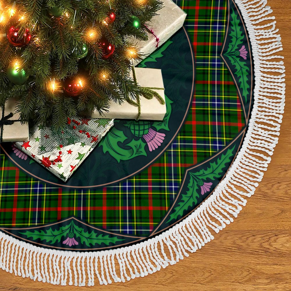Scottish Bisset Tartan Christmas Tree Skirt Old Scottish Thistle Flower - Image 5