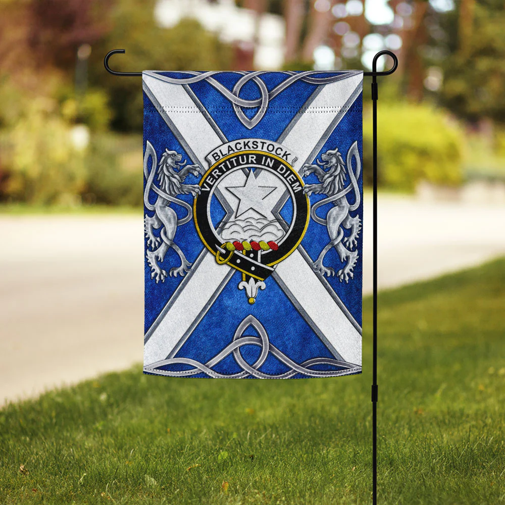 Scottish Blackstock Clan Badge Garden Flag Silver Rampant Lion Emblem - Image 3