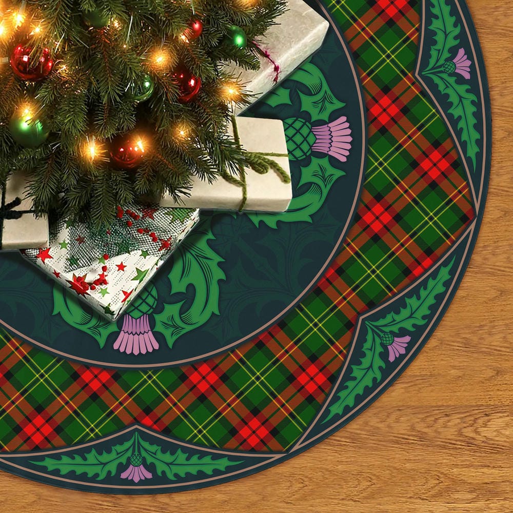 Scottish Blackstock Tartan Christmas Tree Skirt Old Scottish Thistle Flower - Image 2