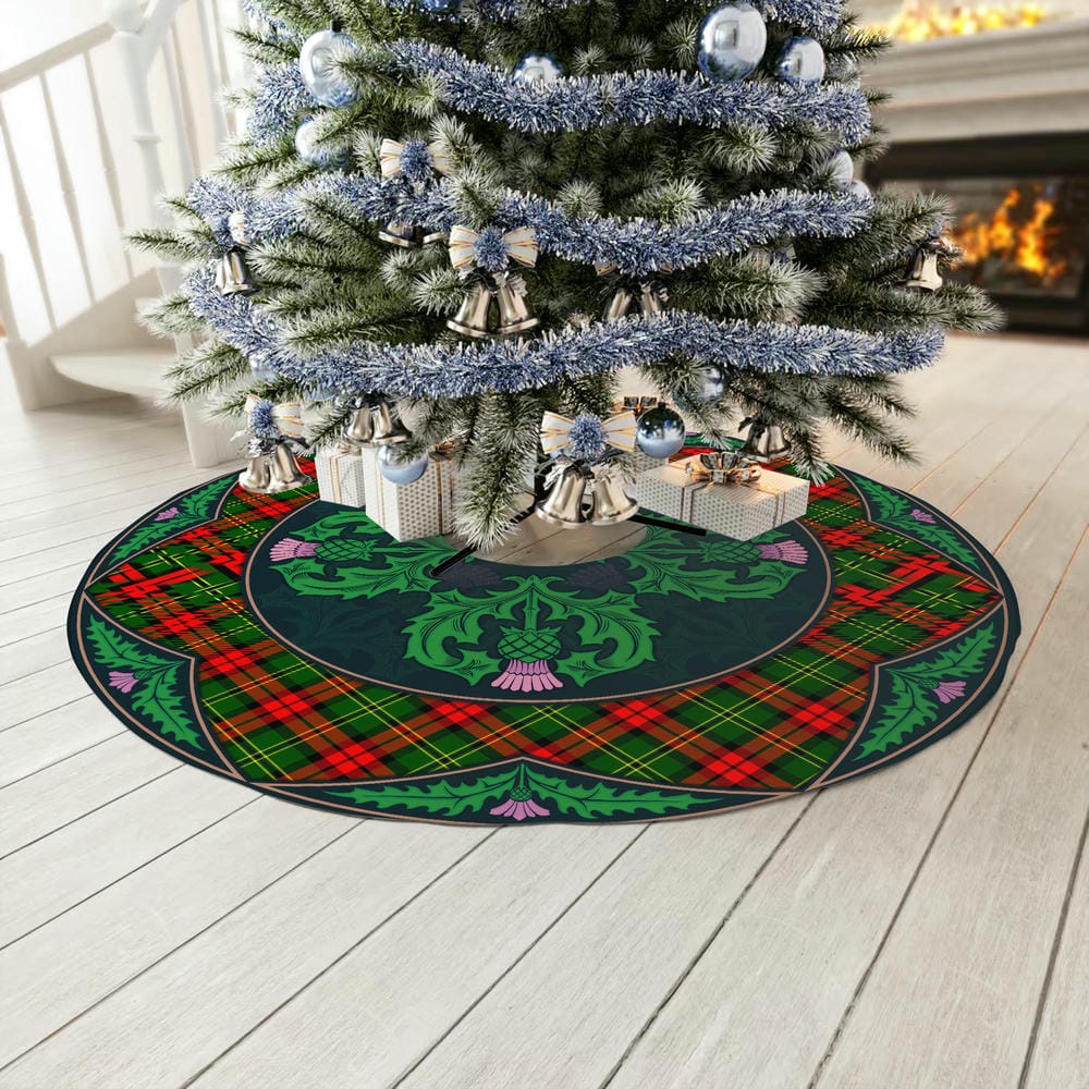 Scottish Blackstock Tartan Christmas Tree Skirt Old Scottish Thistle Flower - Image 3