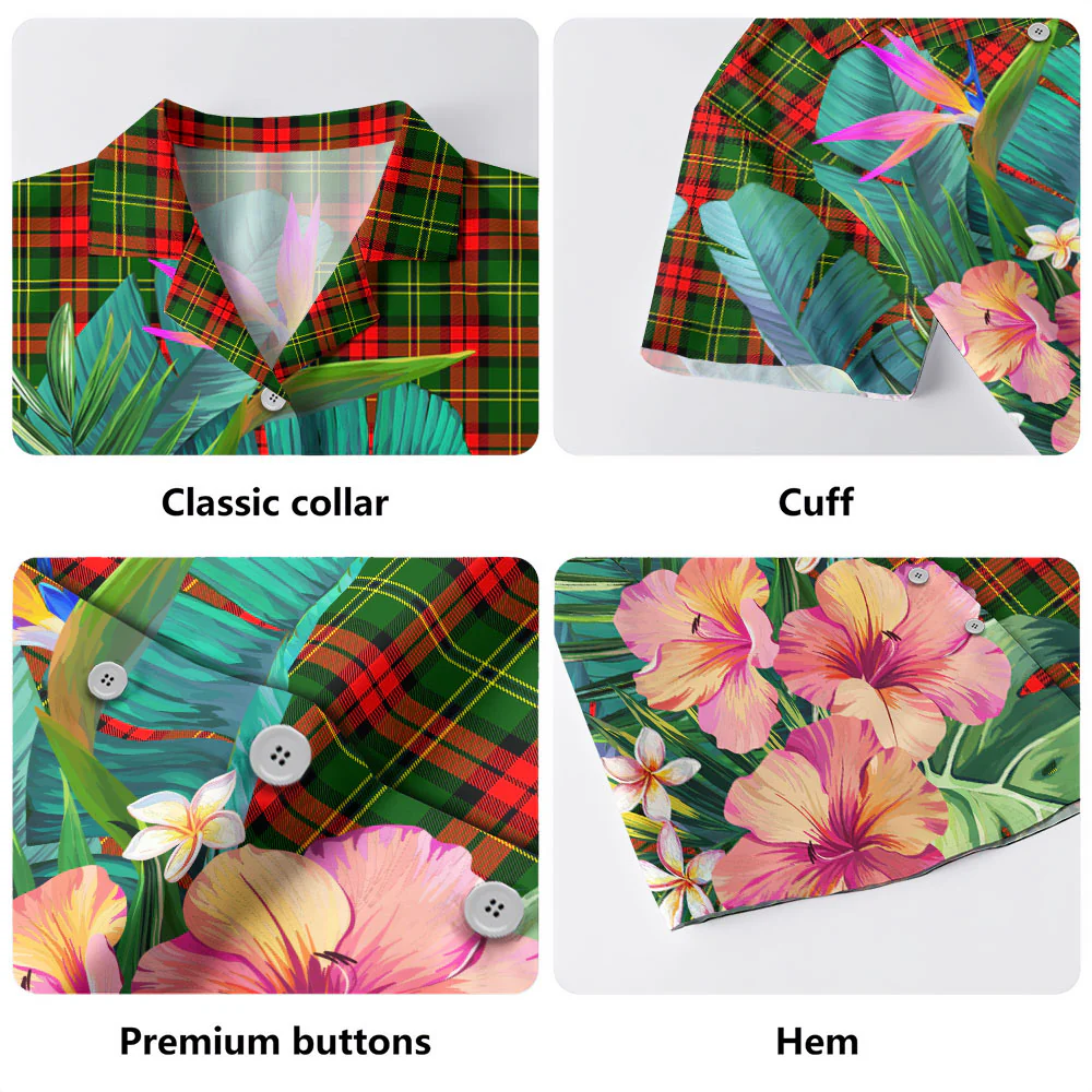 Scottish Blackstock Tartan Hawaiian Shirt Bouquet Tropical Style - Image 3