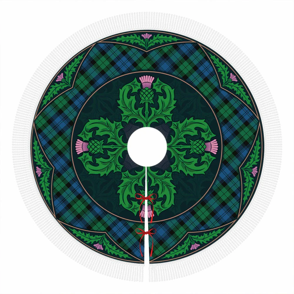 Scottish Blackwatch Ancient Tartan Christmas Tree Skirt Old Scottish Thistle Flower - Image 4