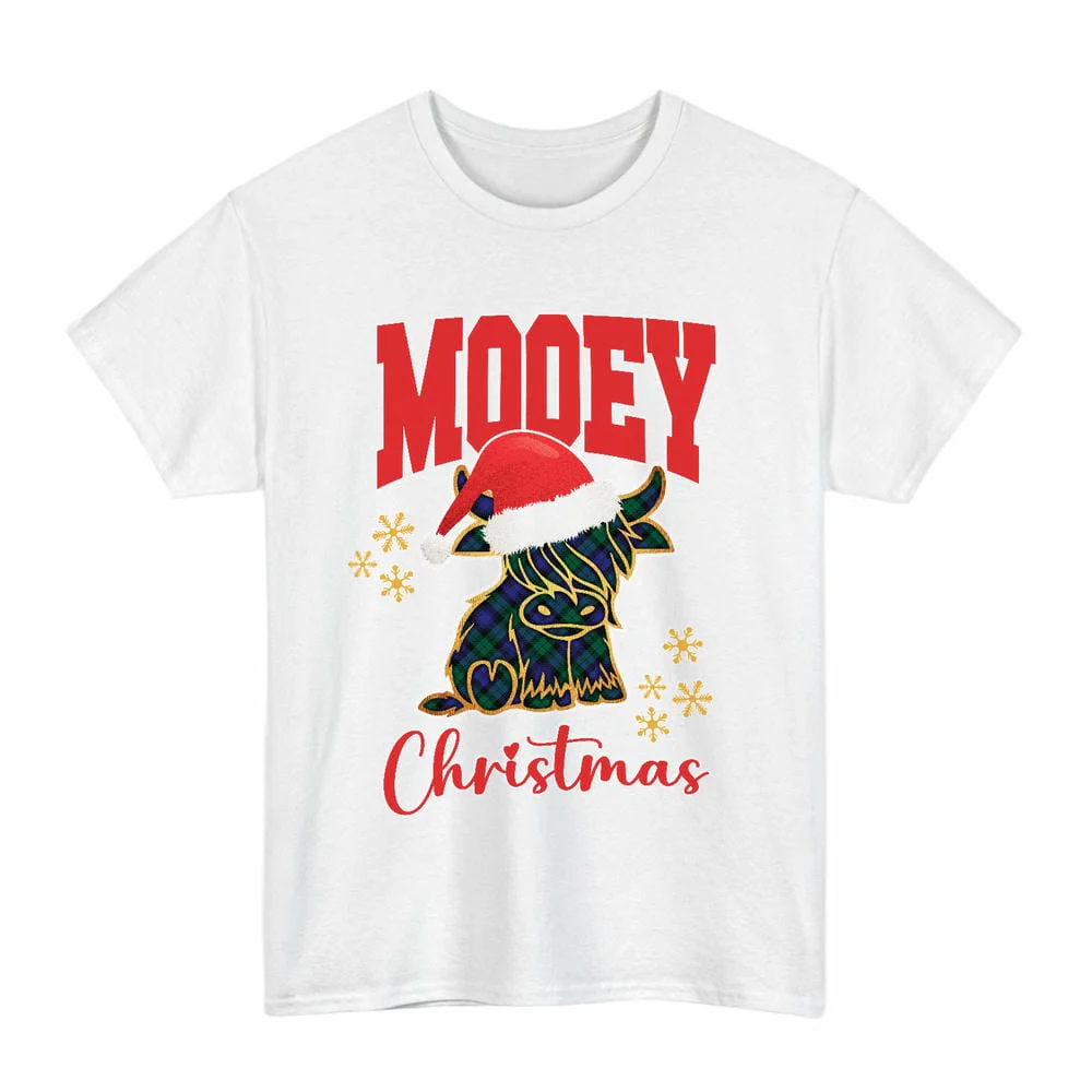 Scottish Blackwatch Modern Clan Tartan Unisex T-Shirt - Mooey Christmas - Image 2