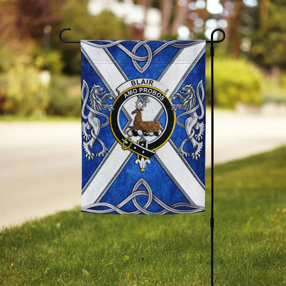 Scottish Blair Clan Badge Garden Flag Silver Rampant Lion Emblem - Image 3