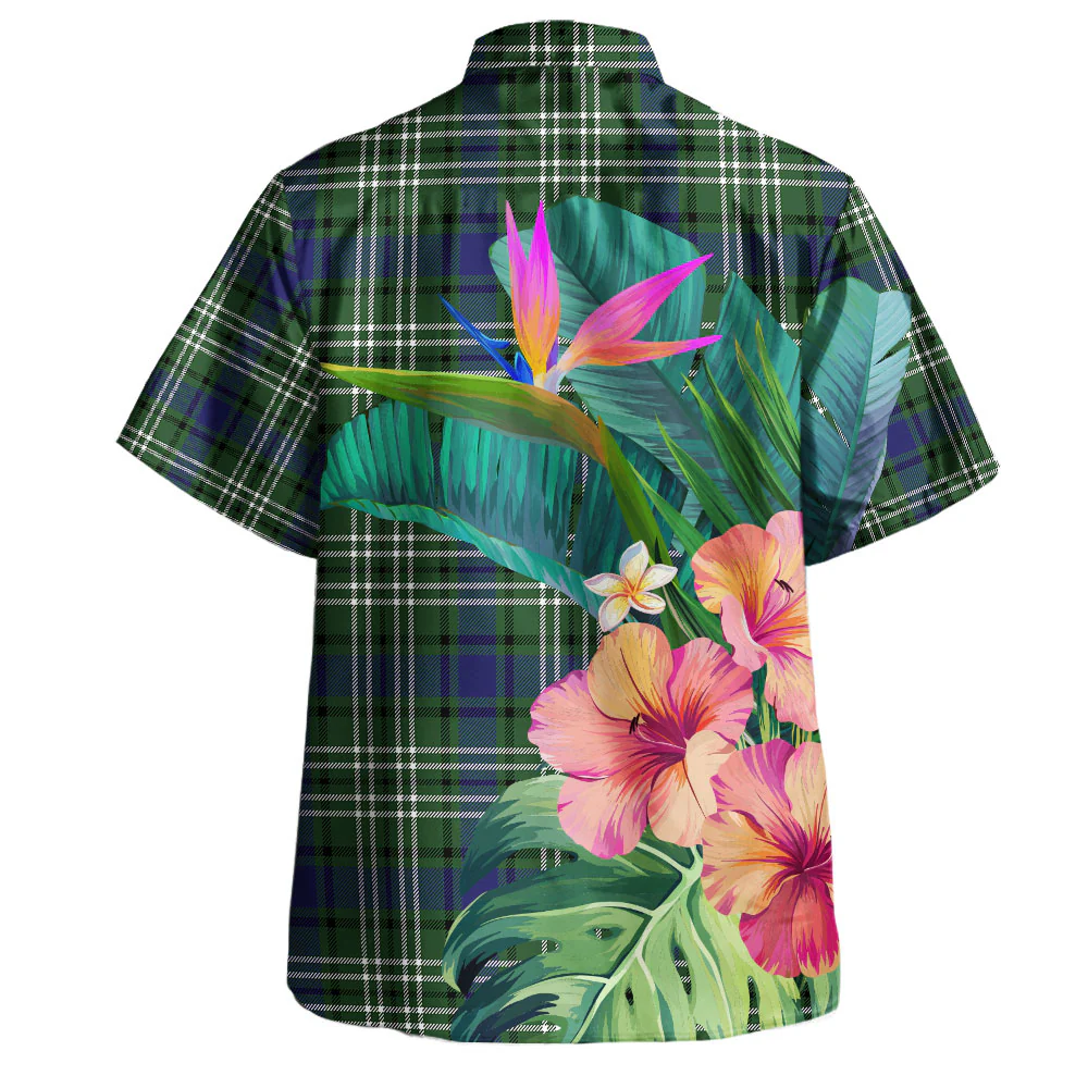 Scottish Blyth Clan Badge Tartan Hawaiian Shirt Bouquet Tropical Style - Image 4