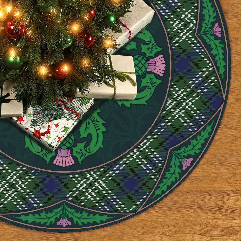 Scottish Blyth Tartan Christmas Tree Skirt Old Scottish Thistle Flower - Image 2