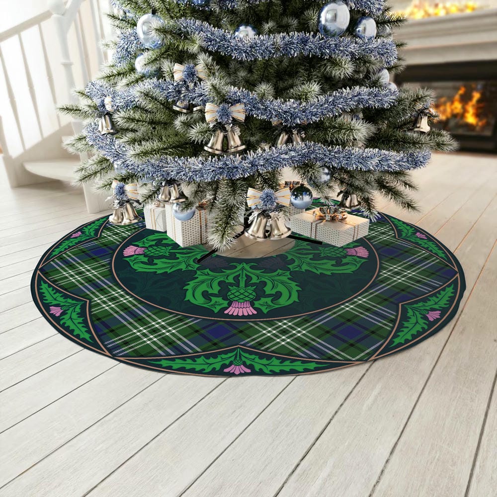 Scottish Blyth Tartan Christmas Tree Skirt Old Scottish Thistle Flower - Image 3