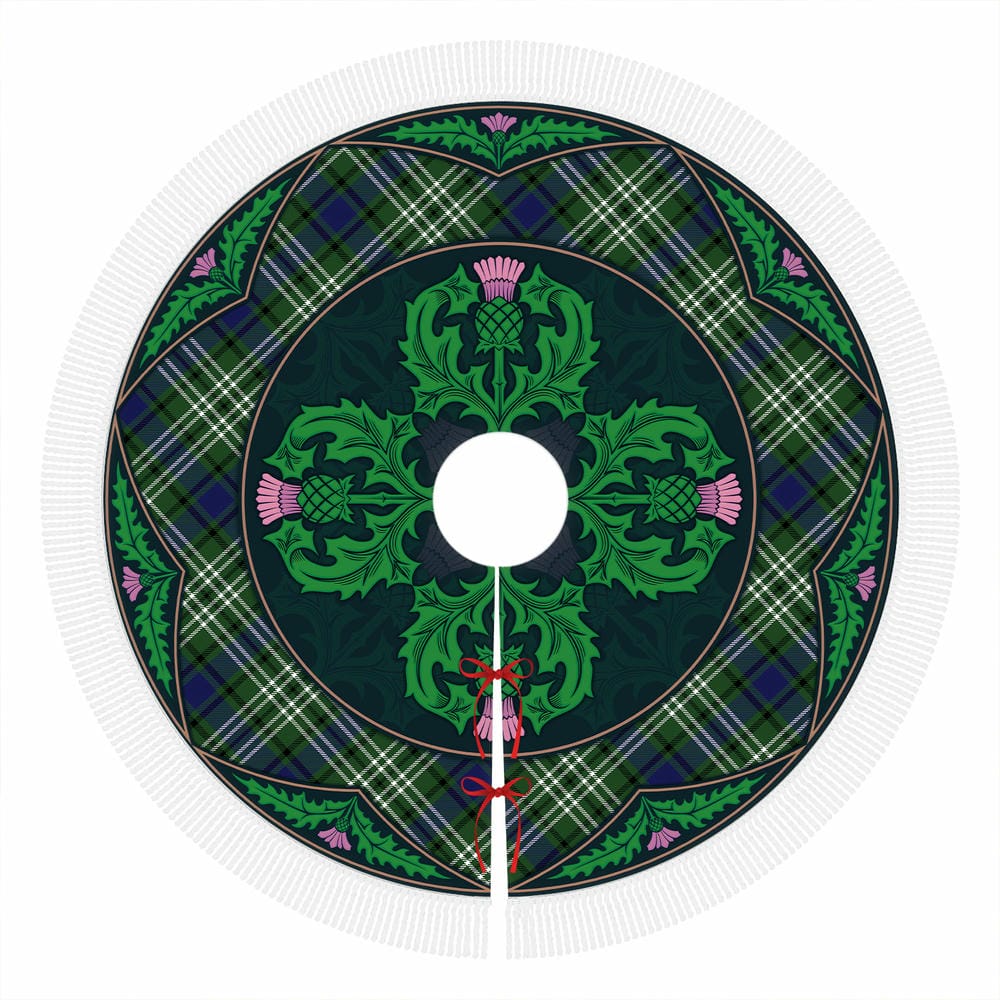 Scottish Blyth Tartan Christmas Tree Skirt Old Scottish Thistle Flower - Image 4