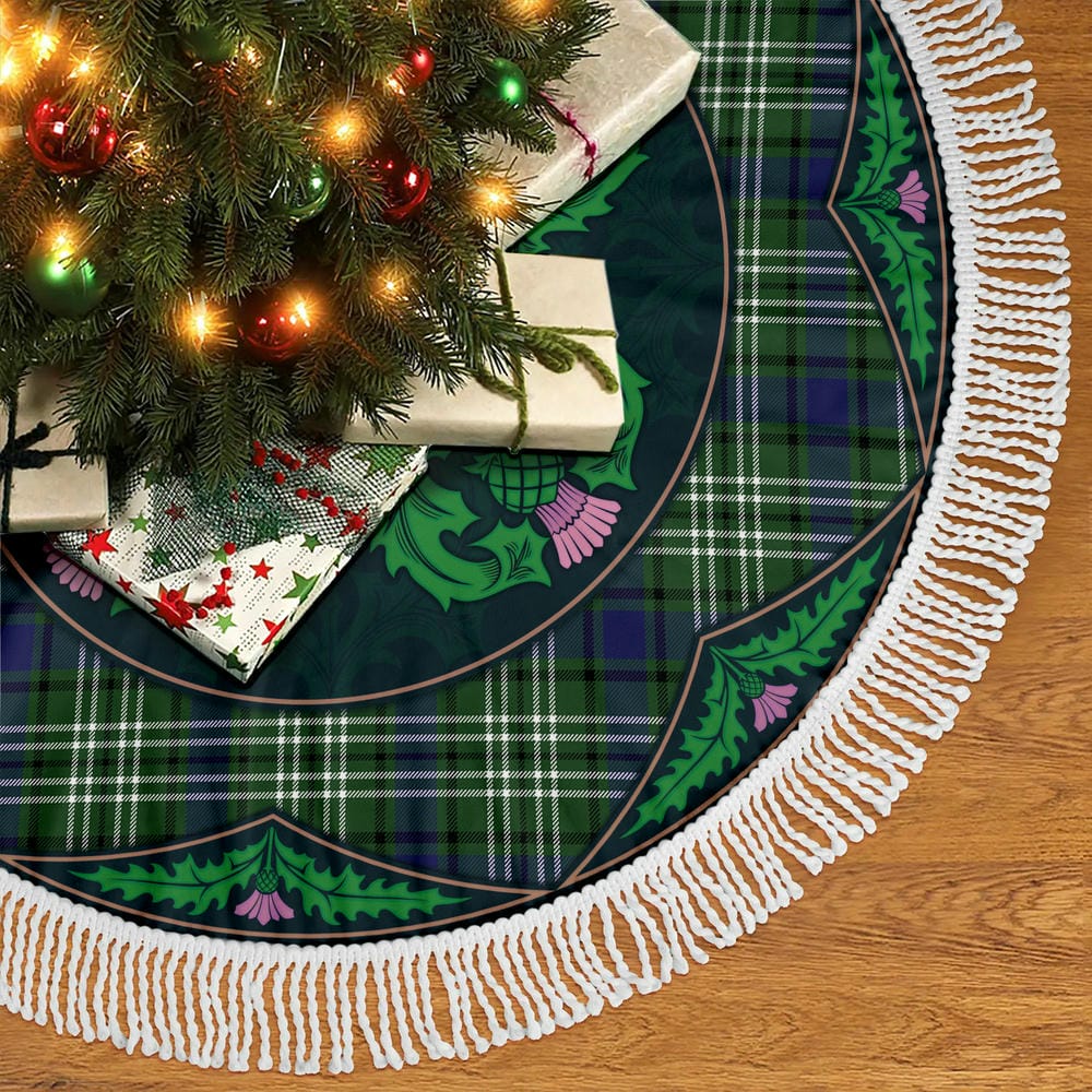 Scottish Blyth Tartan Christmas Tree Skirt Old Scottish Thistle Flower - Image 5