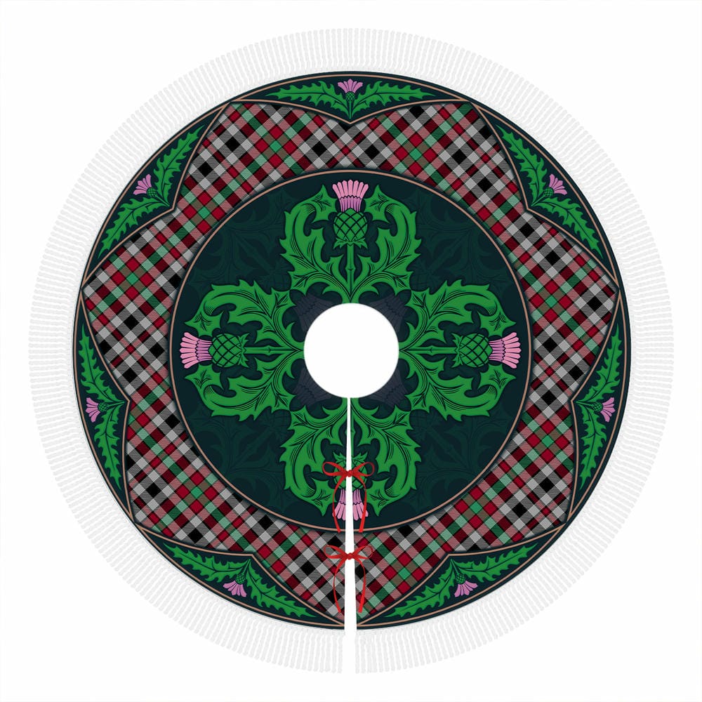 Scottish Borthwick Ancient Tartan Christmas Tree Skirt Old Scottish Thistle Flower - Image 4