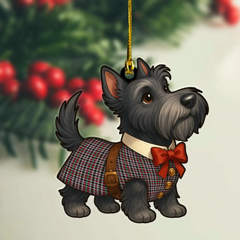 Scottish Borthwick Ancient Tartan Ornament Scottie Dog