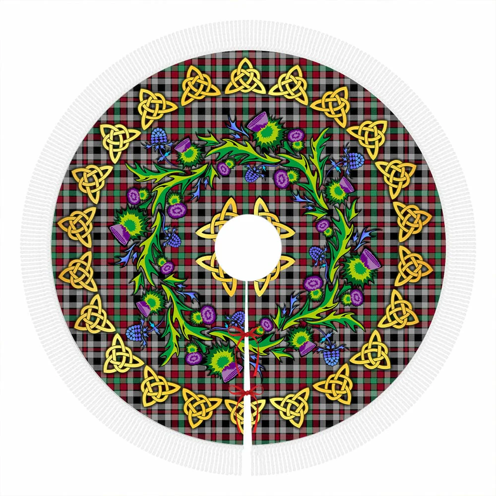Scottish Borthwick Ancient Tartan Thistle Celtic Knot Christmas Tree Skirt - Image 4
