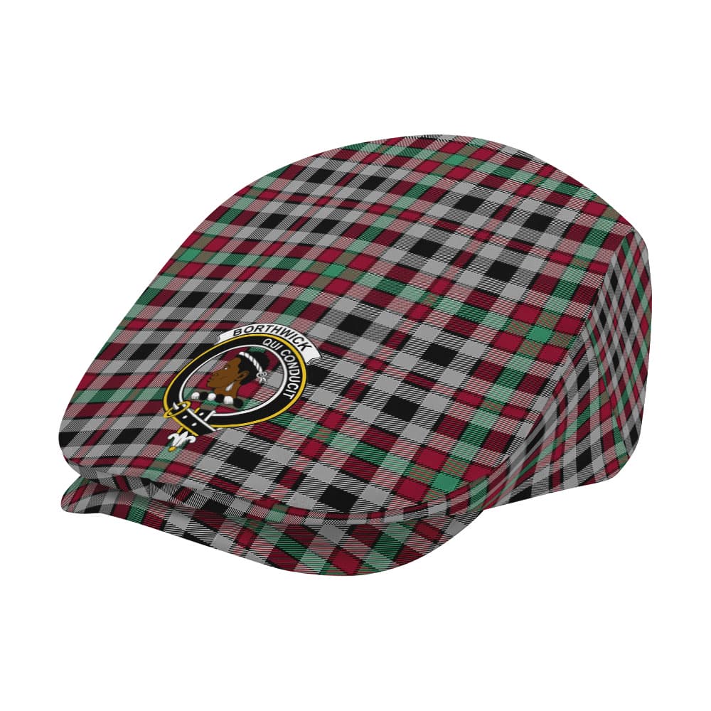 Scottish Borthwick Clan Badge Tartan Flat Cap - Image 2