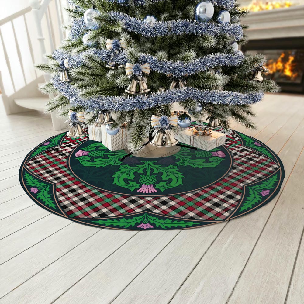 Scottish Borthwick Dress Ancient Tartan Christmas Tree Skirt Old Scottish Thistle Flower - Image 3