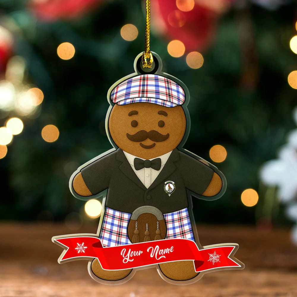 Scottish Boswell Clan Badge Tartan Ornament Custom Gingerbread Scotsman