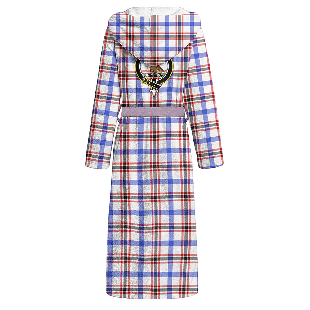 Scottish Boswell Modern Clan Badge Tartan Flannel Hooded Bathrobe - Image 3