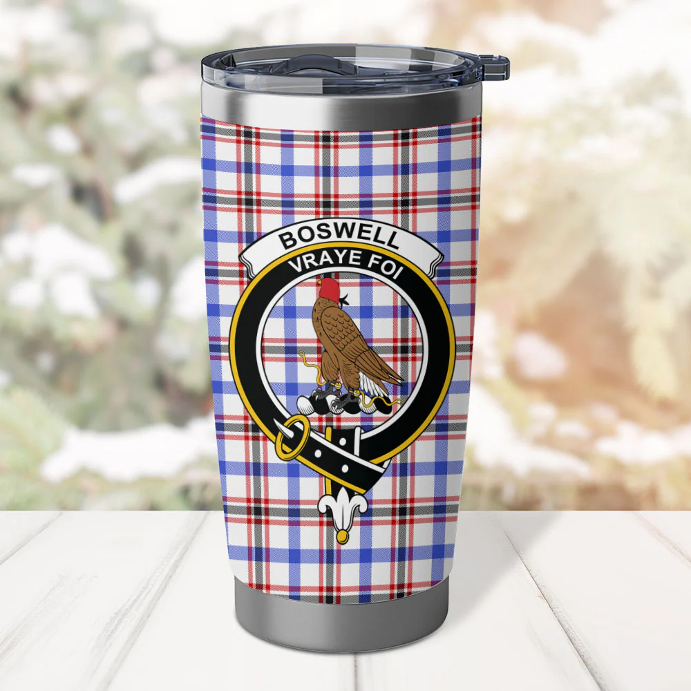 Scottish Boswell Modern Clan Badge Tartan Tumbler - Image 2