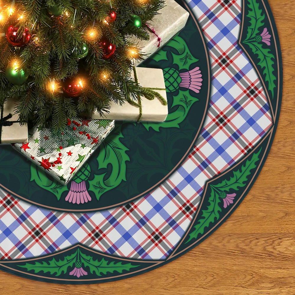 Scottish Boswell Modern Tartan Christmas Tree Skirt Old Scottish Thistle Flower - Image 2