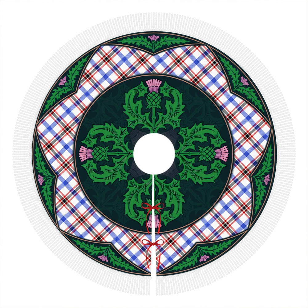 Scottish Boswell Modern Tartan Christmas Tree Skirt Old Scottish Thistle Flower - Image 4
