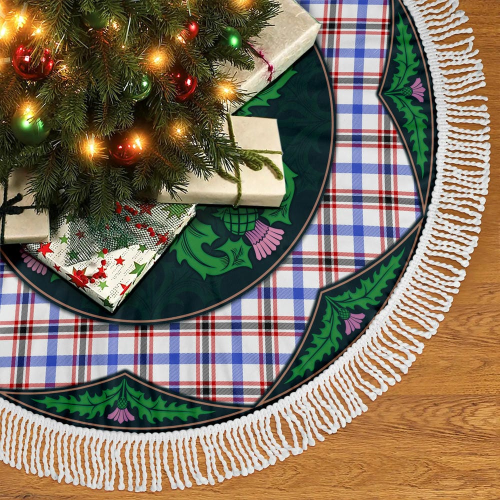 Scottish Boswell Modern Tartan Christmas Tree Skirt Old Scottish Thistle Flower - Image 5