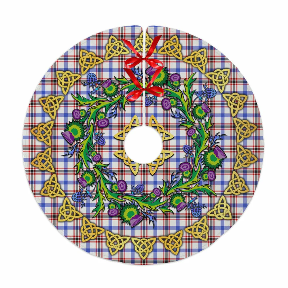Scottish Boswell Modern Tartan Thistle Celtic Knot Christmas Tree Skirt