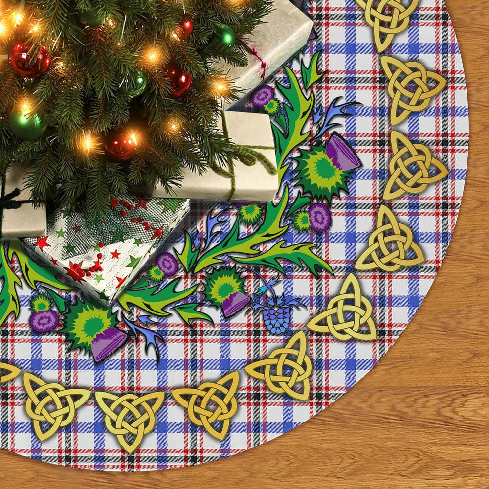 Scottish Boswell Modern Tartan Thistle Celtic Knot Christmas Tree Skirt - Image 2