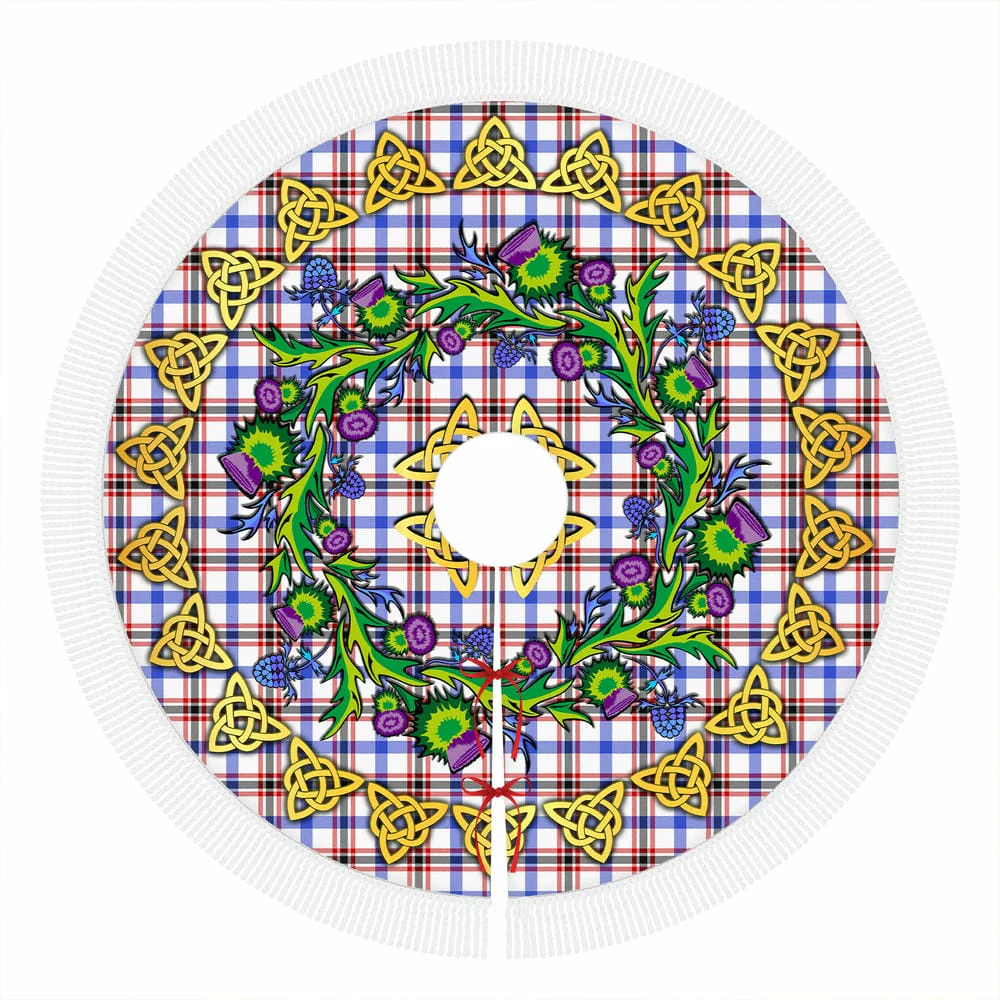 Scottish Boswell Modern Tartan Thistle Celtic Knot Christmas Tree Skirt - Image 4