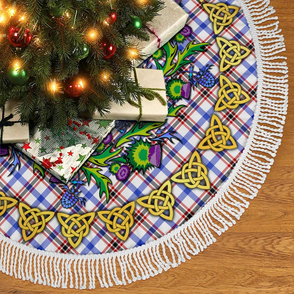 Scottish Boswell Modern Tartan Thistle Celtic Knot Christmas Tree Skirt - Image 5