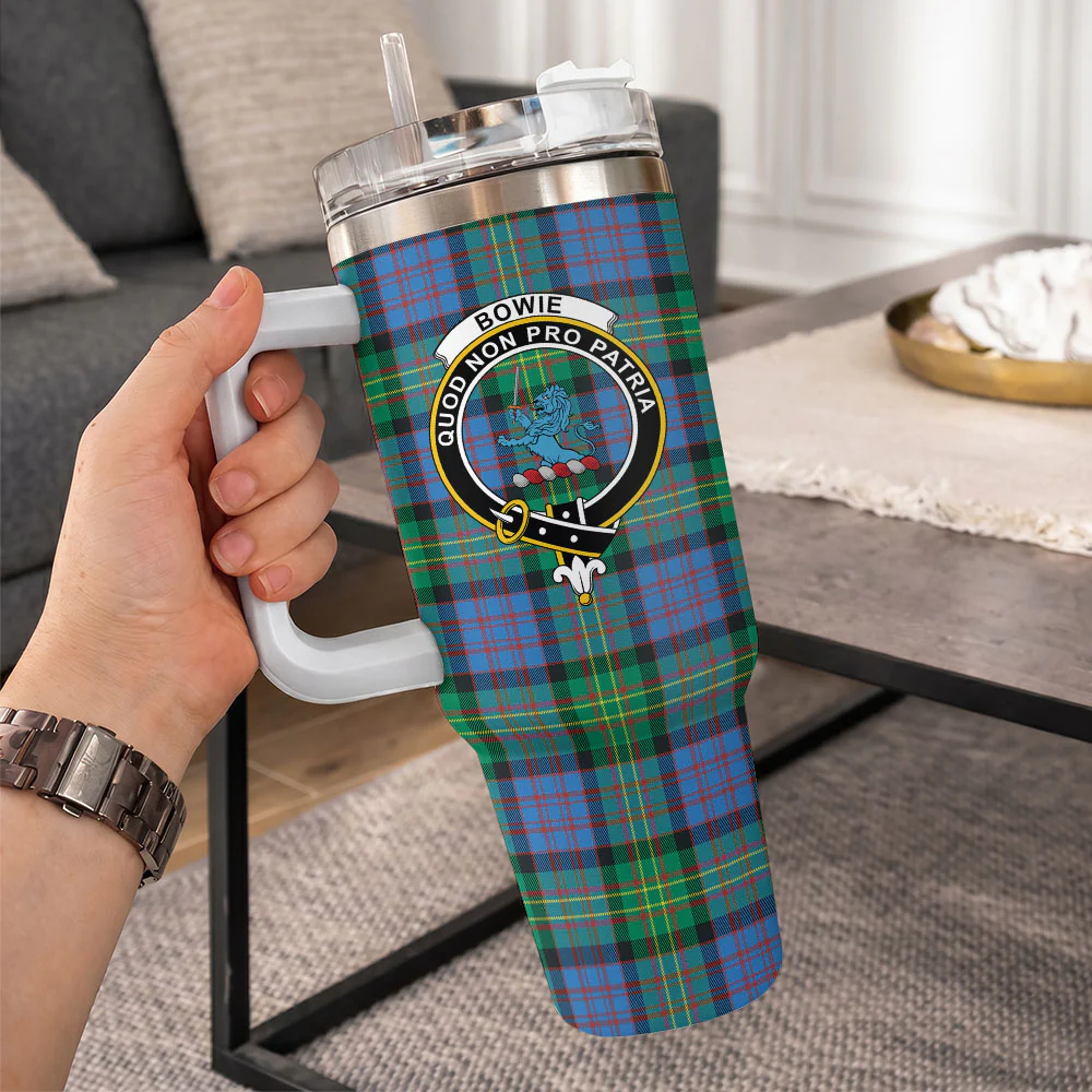 Scottish Bowie Ancient Clan Badge Tartan 40oz Tumbler - Image 10