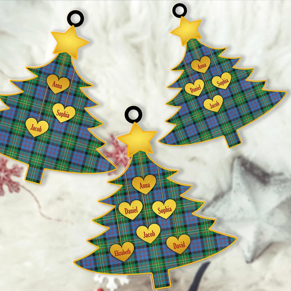 Scottish Bowie Ancient Tartan Ornament Custom Family Christmas Tree - Image 2