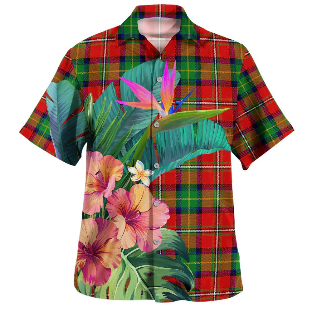 Scottish Boyd Modern Clan Badge Tartan Hawaiian Shirt Bouquet Tropical Style - Image 2