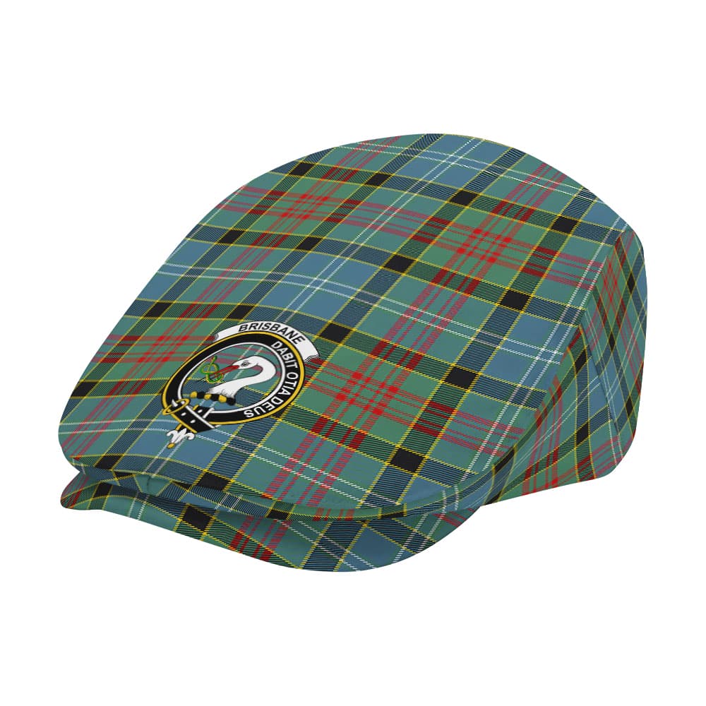 Scottish Brisbane Clan Badge Tartan Flat Cap - Image 2