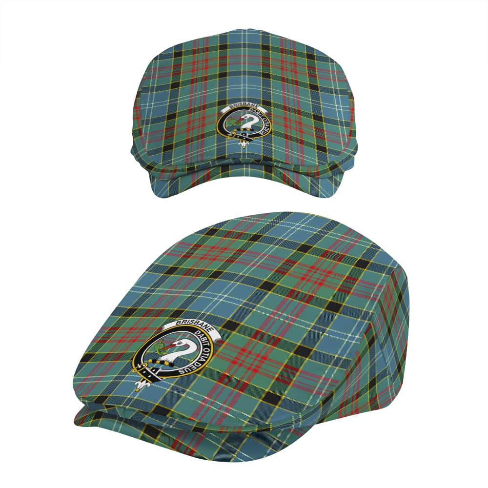 Scottish Brisbane Clan Badge Tartan Flat Cap - Image 5