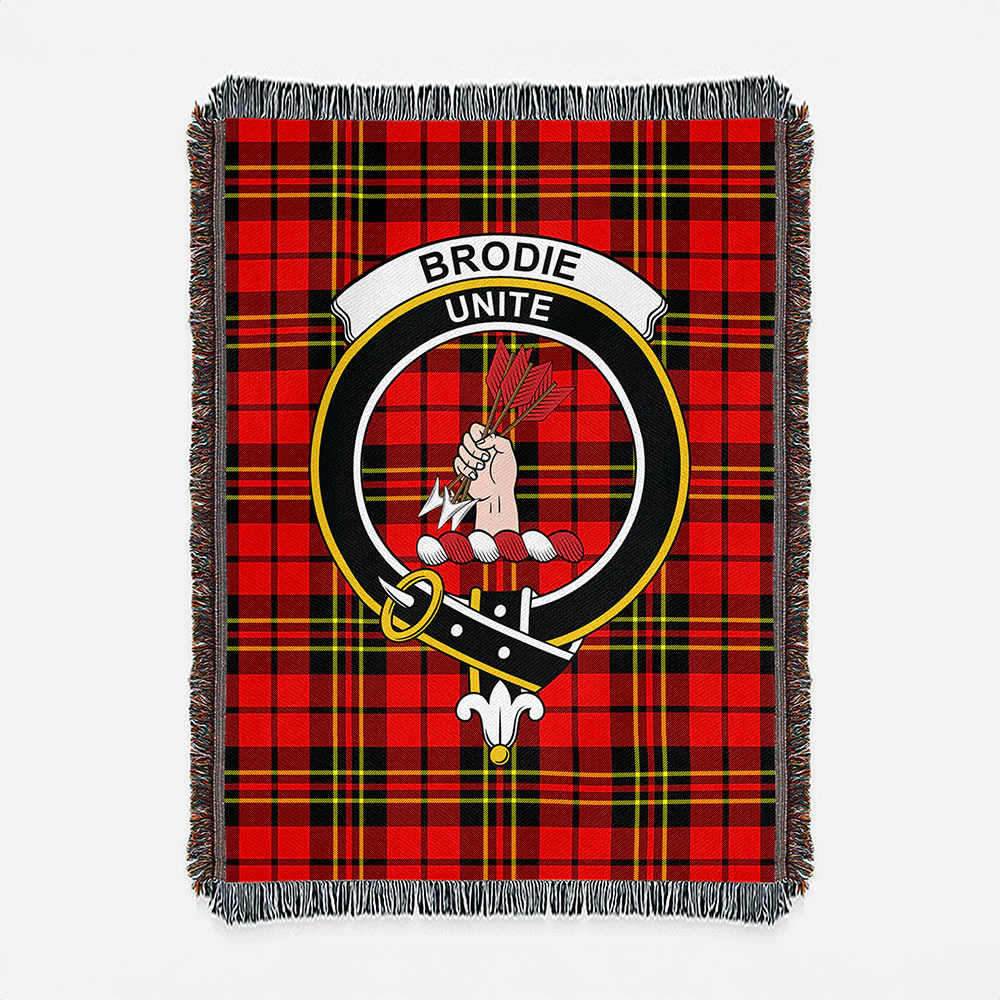 Scottish Brodie Modern Clan Badge Tartan Woven Blanket - Image 2