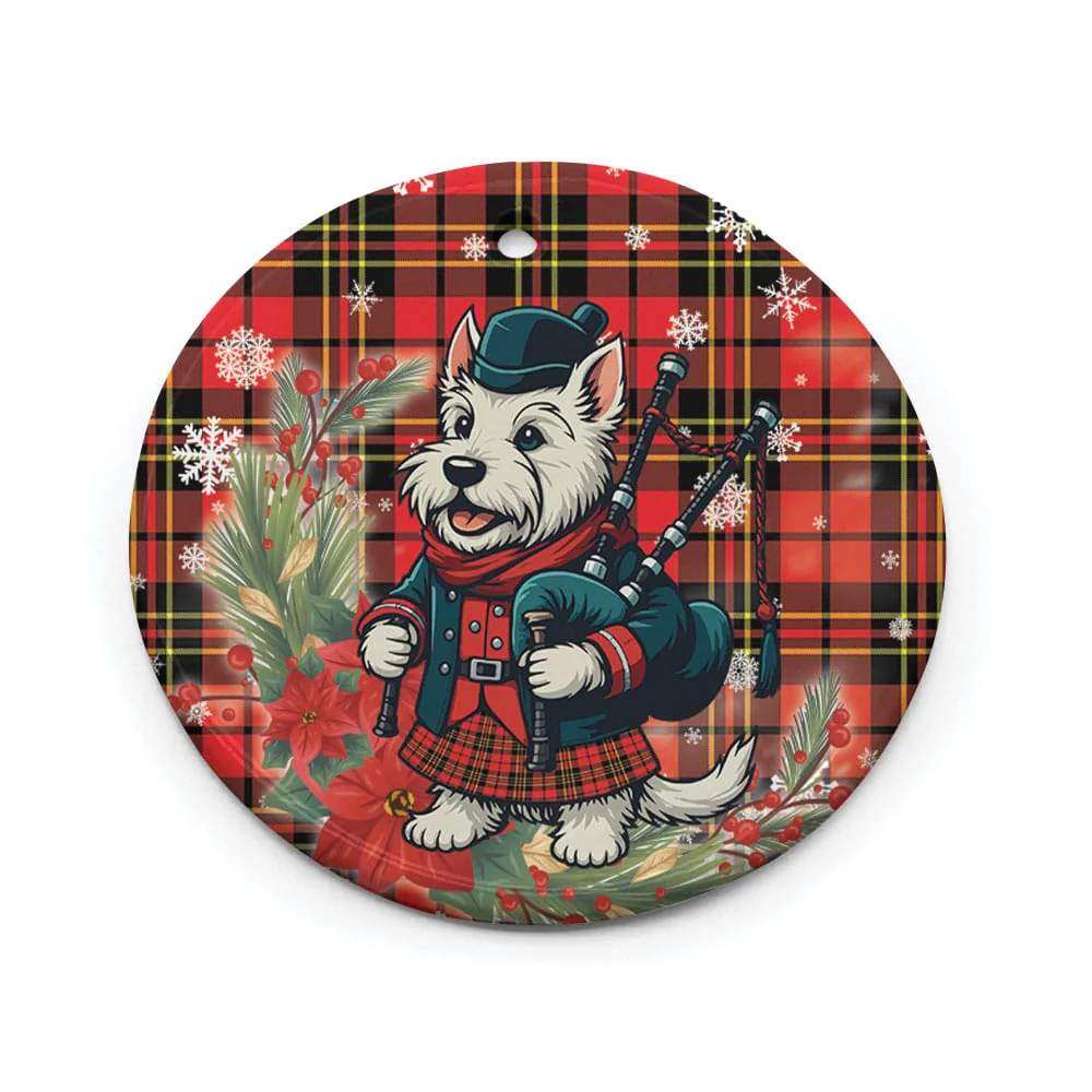 Scottish Brodie Modern Tartan Ceramic Ornament Cute Scottish Terrier Dog - Image 2