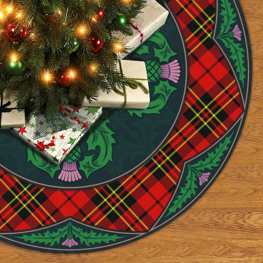 Scottish Brodie Modern Tartan Christmas Tree Skirt Old Scottish Thistle Flower - Image 2