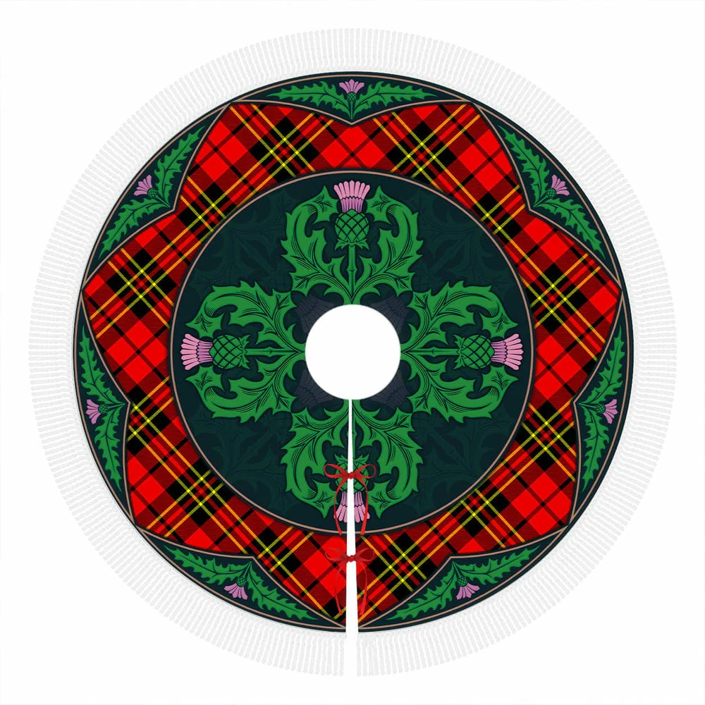 Scottish Brodie Modern Tartan Christmas Tree Skirt Old Scottish Thistle Flower - Image 4