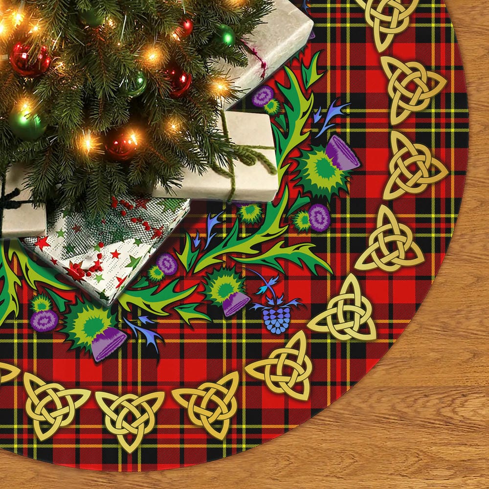Scottish Brodie Modern Tartan Thistle Celtic Knot Christmas Tree Skirt - Image 2