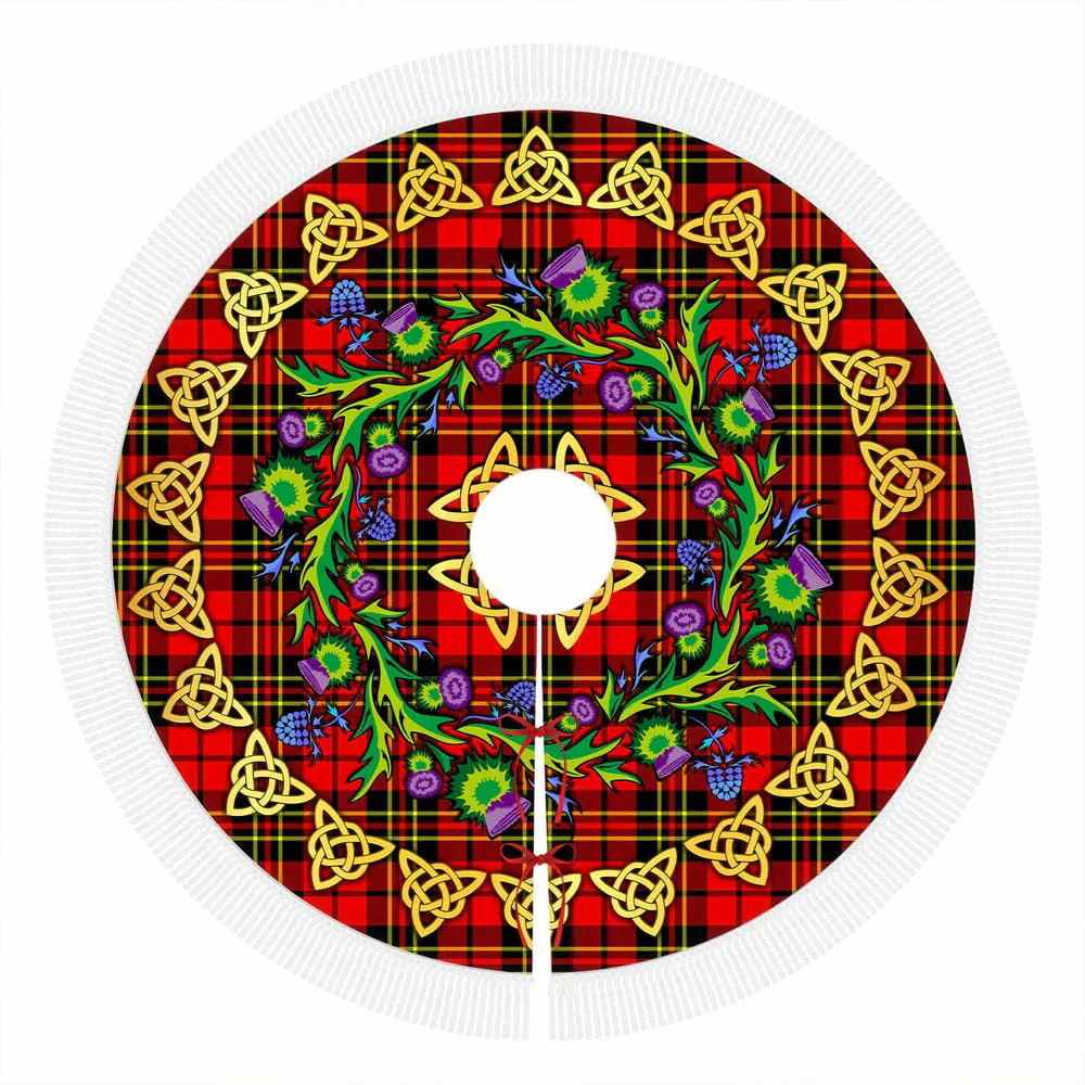 Scottish Brodie Modern Tartan Thistle Celtic Knot Christmas Tree Skirt - Image 4