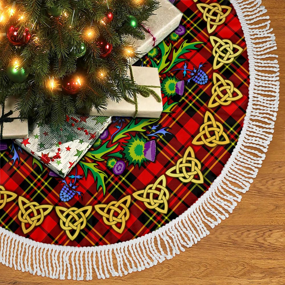 Scottish Brodie Modern Tartan Thistle Celtic Knot Christmas Tree Skirt - Image 5