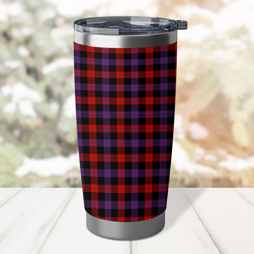 Scottish Brown Modern Clan Badge Tartan Tumbler - Image 3