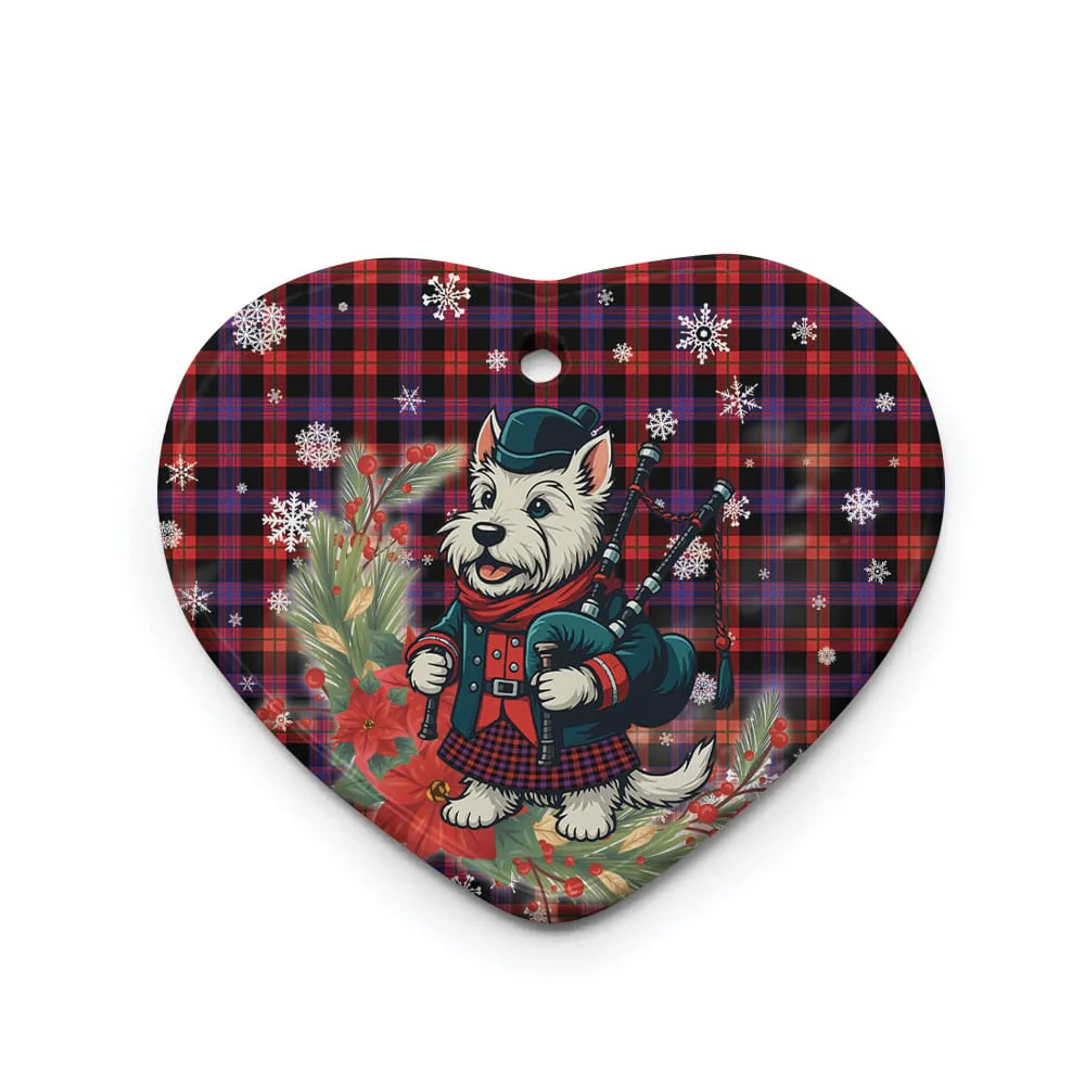 Scottish Brown Modern Tartan Ceramic Ornament Cute Scottish Terrier Dog - Image 3