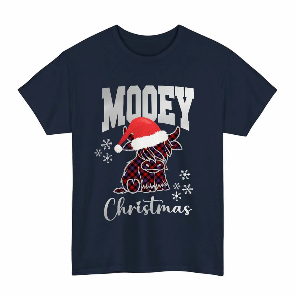 Scottish Brown Modern Clan Tartan Unisex T-Shirt - Mooey Christmas - Image 7