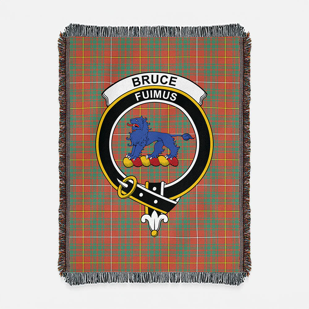 Scottish Bruce Ancient Clan Badge Tartan Woven Blanket - Image 2